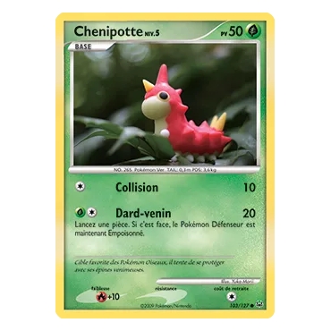 Découvrez Chenipotte, carte Commune (Brillante) de la série Platine