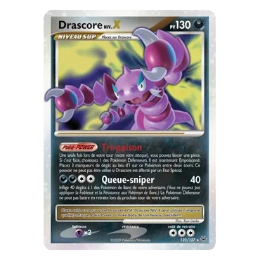 Découvrez Drascore NIV.X, carte Holographique rare NIV.X de la série Platine