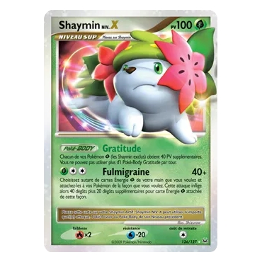 Découvrez Shaymin NIV.X, carte Holographique rare NIV.X de la série Platine