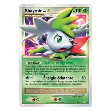 Carte Shaymin NIV.X - Holographique rare NIV.X de Pokémon Platine 127/127