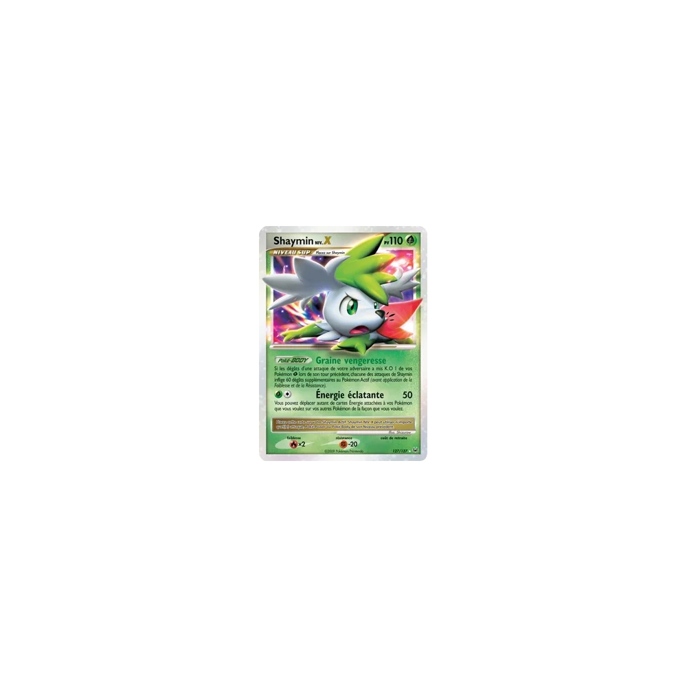 Carte Shaymin NIV.X - Holographique rare NIV.X de Pokémon Platine 127/127