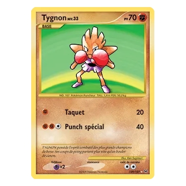 Tygnon 129/127 : Joyau Holographique rare NIV.X de l'extension Pokémon Platine