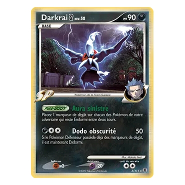 Darkrai 3/111 : Joyau Holographique rare de l'extension Pokémon Platine Rivaux Émergeants