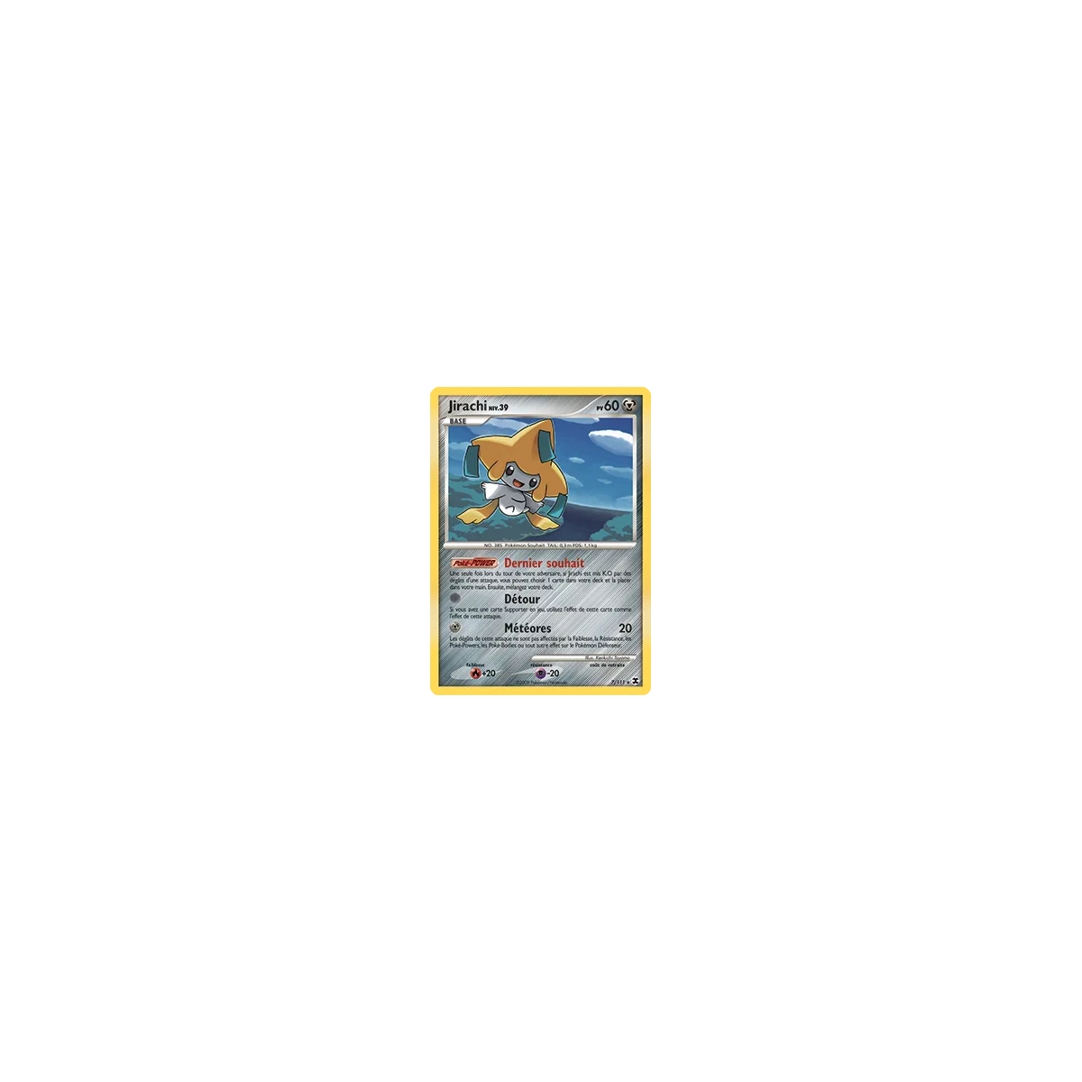 Jirachi 7/111 : Joyau Holographique rare de l'extension Pokémon Platine Rivaux Émergeants