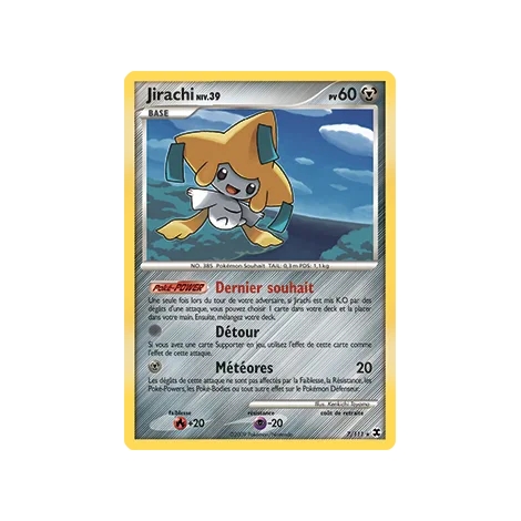 Jirachi 7/111 : Joyau Holographique rare de l'extension Pokémon Platine Rivaux Émergeants