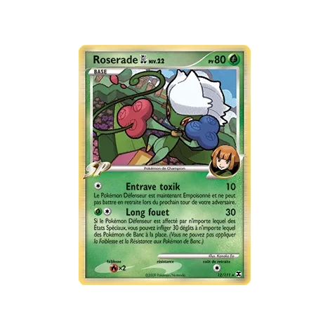 Roserade 12/111 : Joyau Holographique rare de l'extension Pokémon Platine Rivaux Émergeants