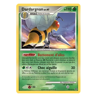 Dardargnan 15/111 : Joyau Rare (Brillante) de l'extension Pokémon Platine Rivaux Émergeants