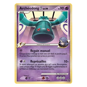 Découvrez Archéodong, carte Rare (Brillante) de la série Platine Rivaux Émergeants