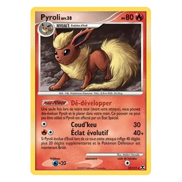 Pyroli 19/111 : Joyau Rare (Brillante) de l'extension Pokémon Platine Rivaux Émergeants