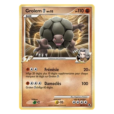 Carte Grolem - Rare (Brillante) de Pokémon Platine Rivaux Émergeants 23/111