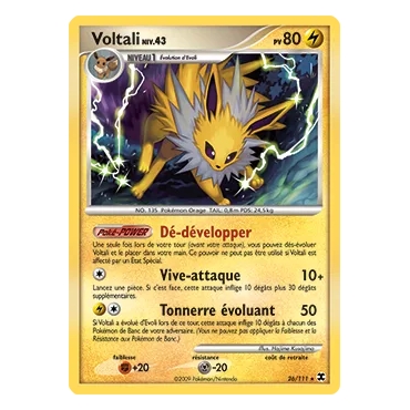 Carte Voltali - Rare (Brillante) de Pokémon Platine Rivaux Émergeants 26/111