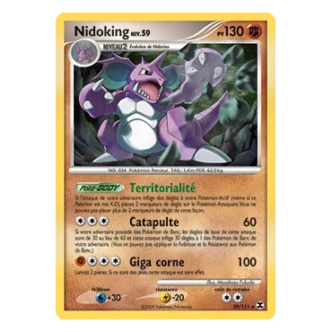Nidoking 29/111 : Joyau Rare (Brillante) de l'extension Pokémon Platine Rivaux Émergeants