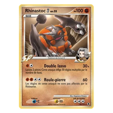 Découvrez Rhinastoc, carte Rare (Brillante) de la série Platine Rivaux Émergeants