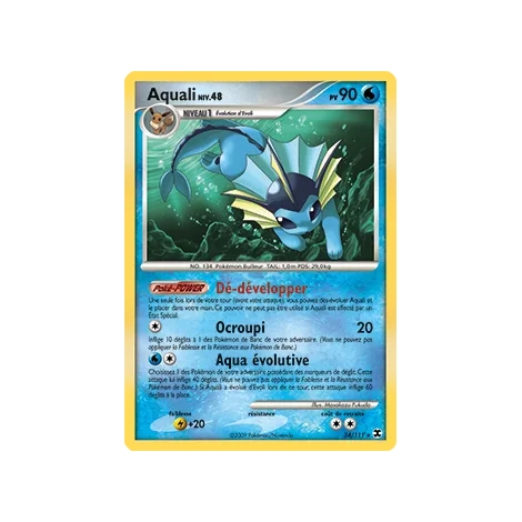 Aquali 34/111 : Joyau Rare (Brillante) de l'extension Pokémon Platine Rivaux Émergeants