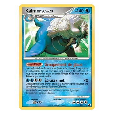 Découvrez Kaimorse, carte Rare (Brillante) de la série Platine Rivaux Émergeants