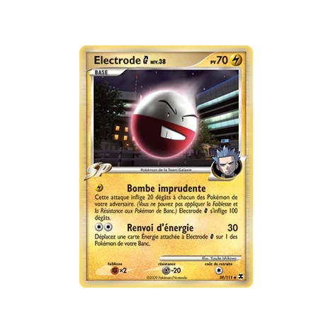 Electrode 39/111 : Joyau Peu commune (Brillante) de l'extension Pokémon Platine Rivaux Émergeants