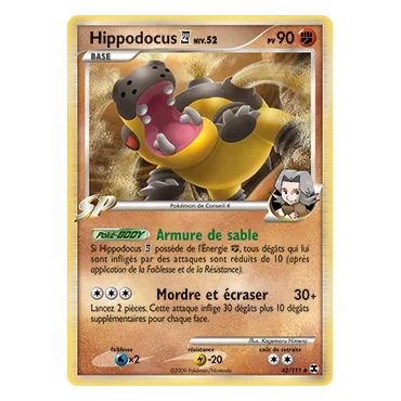 Carte Hippodocus - Peu commune (Brillante) de Pokémon Platine Rivaux Émergeants 42/111