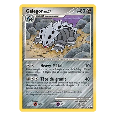 Découvrez Galegon, carte Peu commune (Brillante) de la série Platine Rivaux Émergeants