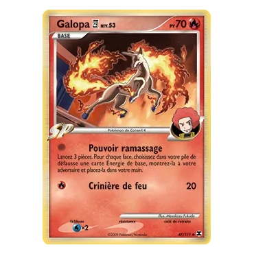 Galopa 47/111 : Joyau Peu commune (Brillante) de l'extension Pokémon Platine Rivaux Émergeants