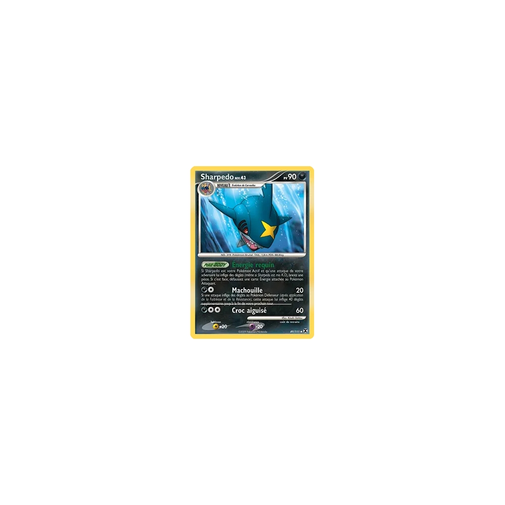 Carte Sharpedo - Peu commune (Brillante) de Pokémon Platine Rivaux Émergeants 49/111