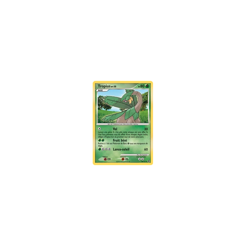 Carte Tropius - Peu commune (Brillante) de Pokémon Platine Rivaux Émergeants 52/111