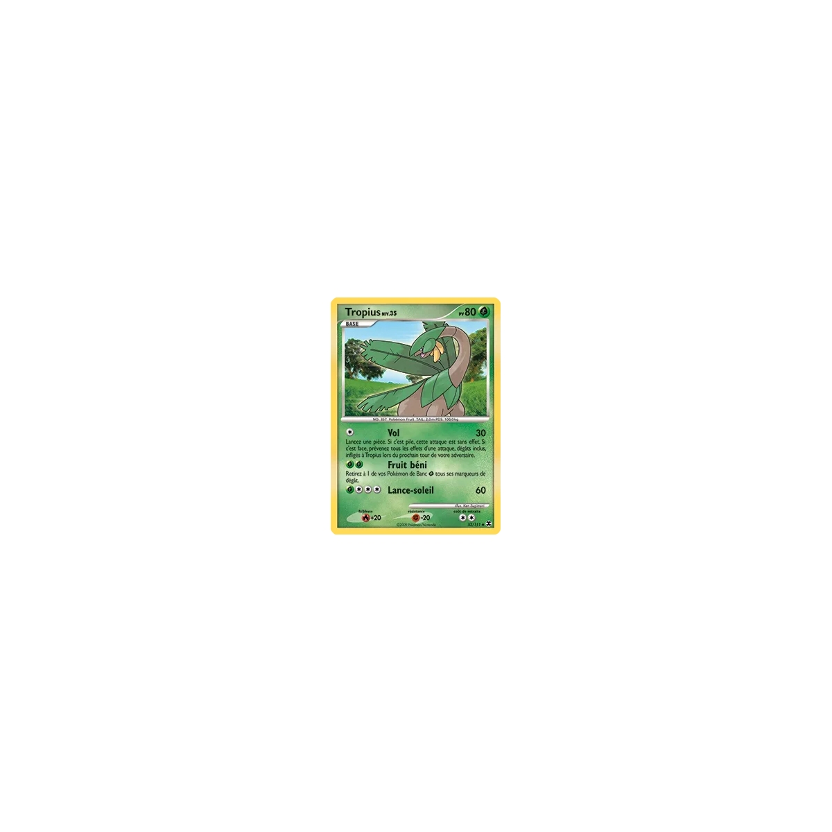 Carte Tropius - Peu commune (Brillante) de Pokémon Platine Rivaux Émergeants 52/111