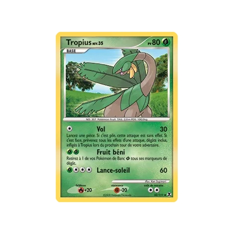 Carte Tropius - Peu commune (Brillante) de Pokémon Platine Rivaux Émergeants 52/111