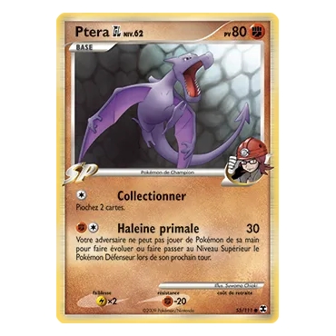 Carte Ptera - Commune (Brillante) de Pokémon Platine Rivaux Émergeants 55/111