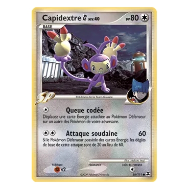 Découvrez Capidextre, carte Commune (Brillante) de la série Platine Rivaux Émergeants