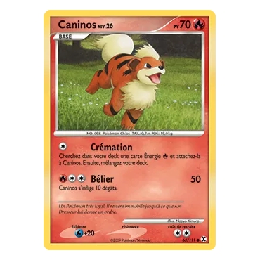 Caninos 63/111 : Joyau Commune (Brillante) de l'extension Pokémon Platine Rivaux Émergeants