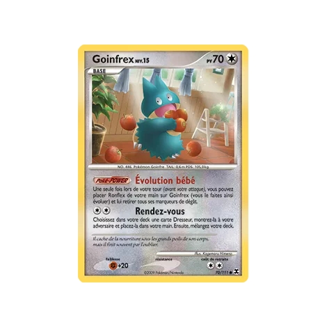 Goinfrex 70/111 : Joyau Commune (Brillante) de l'extension Pokémon Platine Rivaux Émergeants