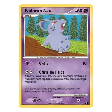 Découvrez Nidoran♀, carte Commune (Brillante) de la série Platine Rivaux Émergeants