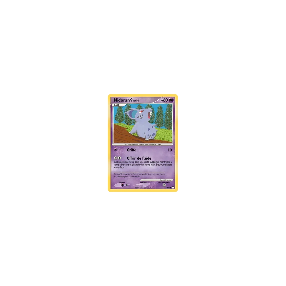 Découvrez Nidoran♀, carte Commune (Brillante) de la série Platine Rivaux Émergeants