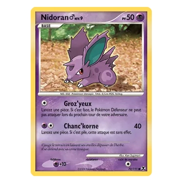Nidoran♂ 72/111 : Joyau Commune (Brillante) de l'extension Pokémon Platine Rivaux Émergeants