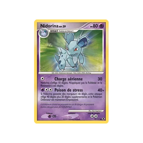 Découvrez Nidorina, carte Commune (Brillante) de la série Platine Rivaux Émergeants