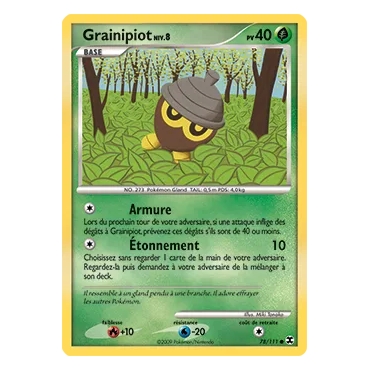 Grainipiot 78/111 : Joyau Commune (Brillante) de l'extension Pokémon Platine Rivaux Émergeants