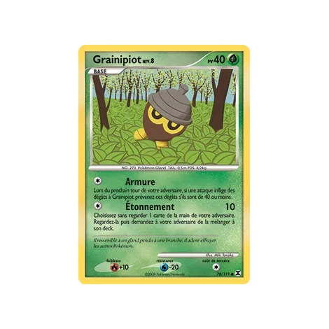 Grainipiot 78/111 : Joyau Commune (Brillante) de l'extension Pokémon Platine Rivaux Émergeants