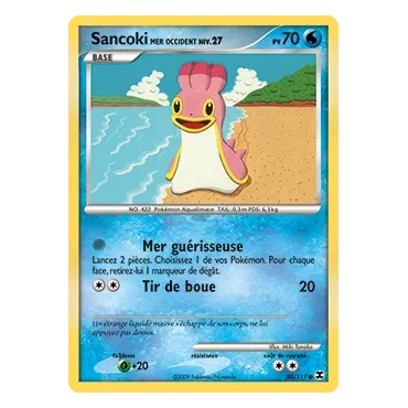 Carte Sancoki Mer Occident - Commune (Brillante) de Pokémon Platine Rivaux Émergeants 80/111