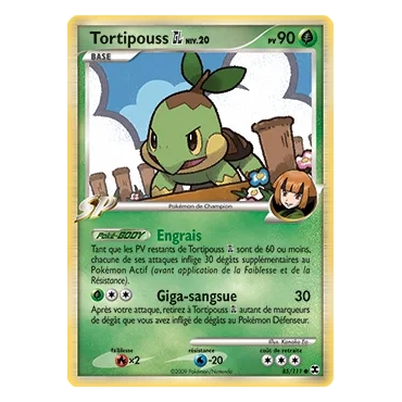 Découvrez Tortipouss, carte Commune (Brillante) de la série Platine Rivaux Émergeants