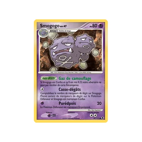 Smogogo 87/111 : Joyau Commune (Brillante) de l'extension Pokémon Platine Rivaux Émergeants