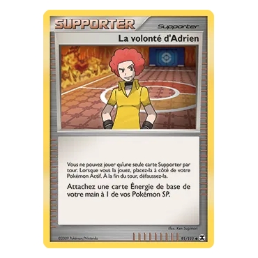 Carte La volonté d'Adrien - Peu commune (Brillante) de Pokémon Platine Rivaux Émergeants 91/111