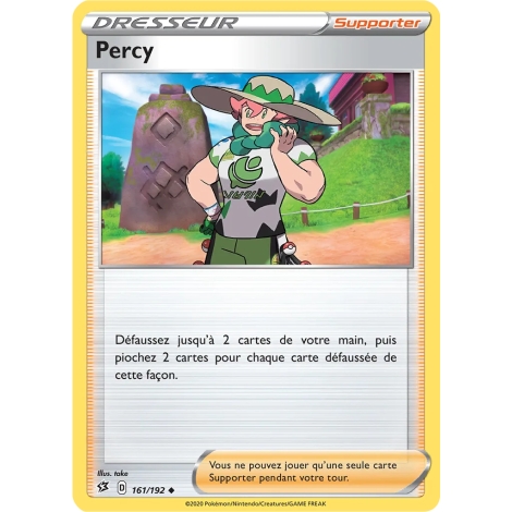 Carte Percy - Peu commune (Brillante) de Pokémon Épée et Bouclier Clash des Rebelles 161/192