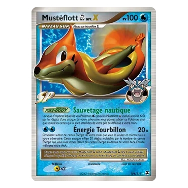 Mustéflott  NIV.X 104/111 : Joyau Holographique rare NIV.X de l'extension Pokémon Platine Rivaux Émergeants