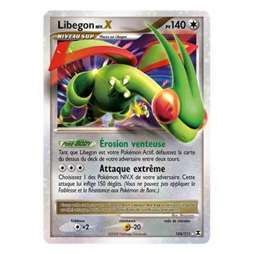 Carte Libegon NIV.X - Holographique rare NIV.X de Pokémon Platine Rivaux Émergeants 105/111