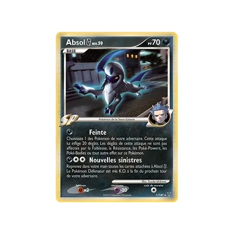 Absol 1/147 : Joyau Holographique rare de l'extension Pokémon Platine Vainqueurs Suprêmes