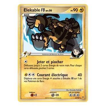 Elekable 4/147 : Joyau Holographique rare de l'extension Pokémon Platine Vainqueurs Suprêmes