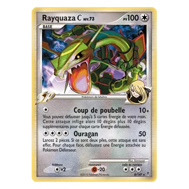 Carte Rayquaza - Holographique rare de Pokémon Platine Vainqueurs Suprêmes 8/147