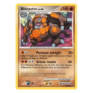 Carte Rhinastoc - Holographique rare de Pokémon Platine Vainqueurs Suprêmes 10/147