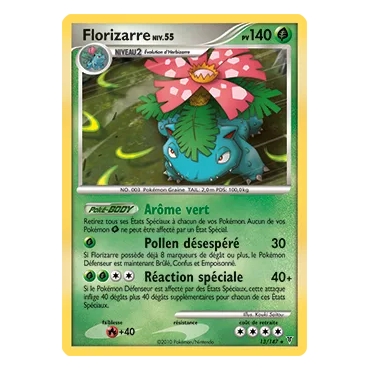 Carte Florizarre - Holographique rare de Pokémon Platine Vainqueurs Suprêmes 13/147