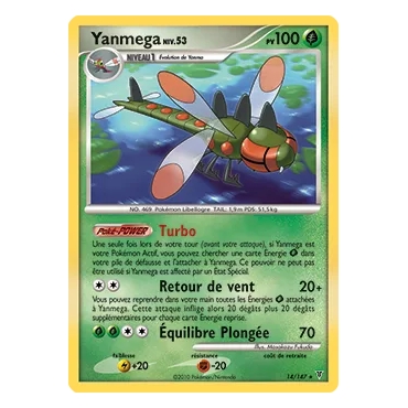 Carte Yanmega - Holographique rare de Pokémon Platine Vainqueurs Suprêmes 14/147